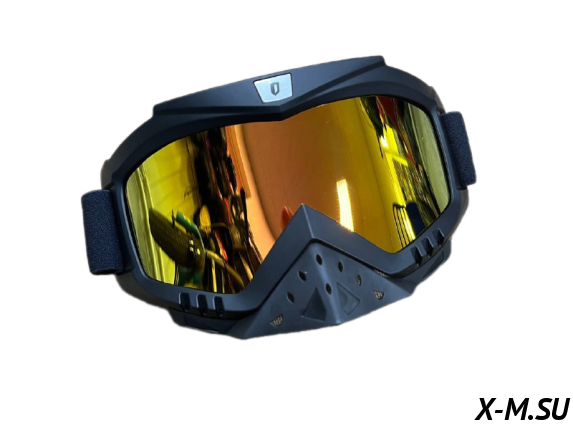 Очки зимние HETOSHI FJ05-2 (двойное стекло) цв.оправы Черный цв.стекла Розово-желтый