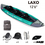 Каяк надувной трехместный с веслами AQUA MARINA Laxo-380