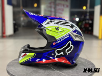 Шлем кроссовый HETOSHI Сине-желто-красный AD3-14 цв.  р. XL