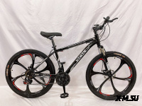 Велосипед 26&quot; HEMEN YTJ-MTB-55 (литые обода 6 ЛУЧЕЙ-ЧЕРНЫЕ, диск.торм.21ск) ЧЕРНЫЙ