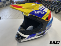 Шлем кроссовый HETOSHI UFD XD1-43 цв. Бело-сине-красно-желтый р. L 