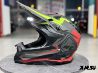 Шлем кроссовый HETOSHI XD1-51 цв. Черно-серо-красно-желтый матовый р. M 